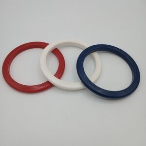 Elegant Red, White, and Blue Bangle Set